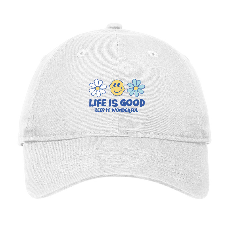 Life Is Good Keep It Wonderful, Aesthetic Motivational Quotes Adjustable Cap | Artistshot