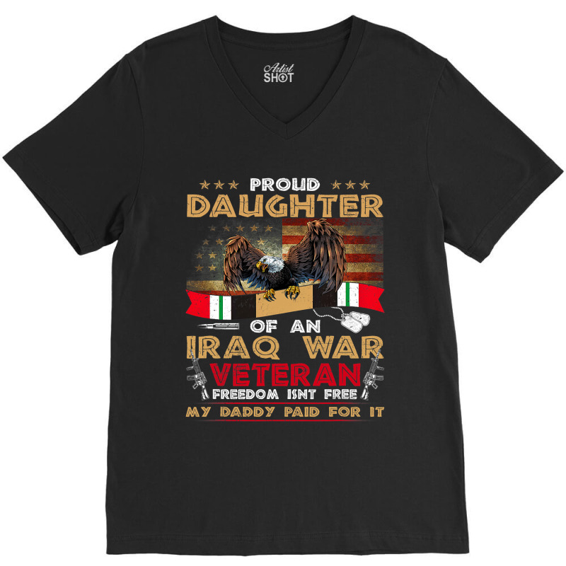 Proud Daughter Of An Iraq Veteran Military Veteran V-neck Tee | Artistshot