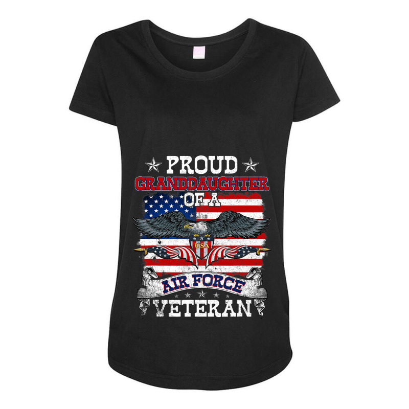 Proud Granddaughter Of A Us Air Force Veteran Mili Maternity Scoop Neck T-shirt by Upsunshine | Artistshot