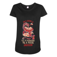 In A World Full Of Bookworms Be A Book Dragon 3 Maternity Scoop Neck T-shirt | Artistshot