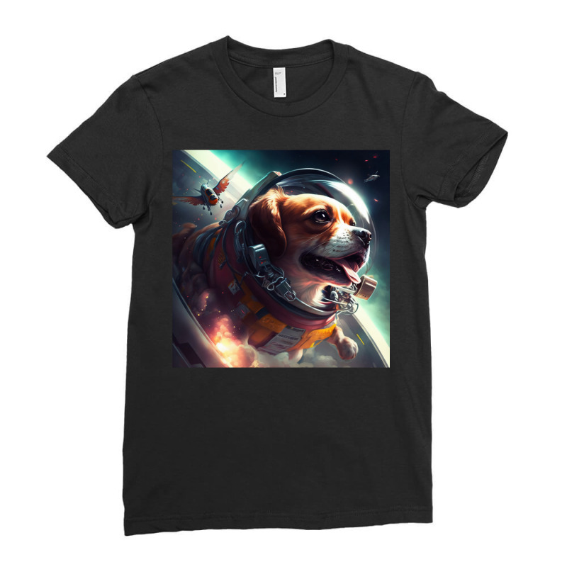 One Small Step For Dog Ladies Fitted T-Shirt by bedzraehrneru | Artistshot