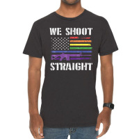 Gay Veteran We Shoot Straight Lgbt Veterans Day Gi Vintage T-shirt | Artistshot