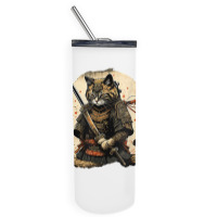 Japanese Cat Samurai Katana Sameowrai Anime T Shir Skinny Tumbler | Artistshot