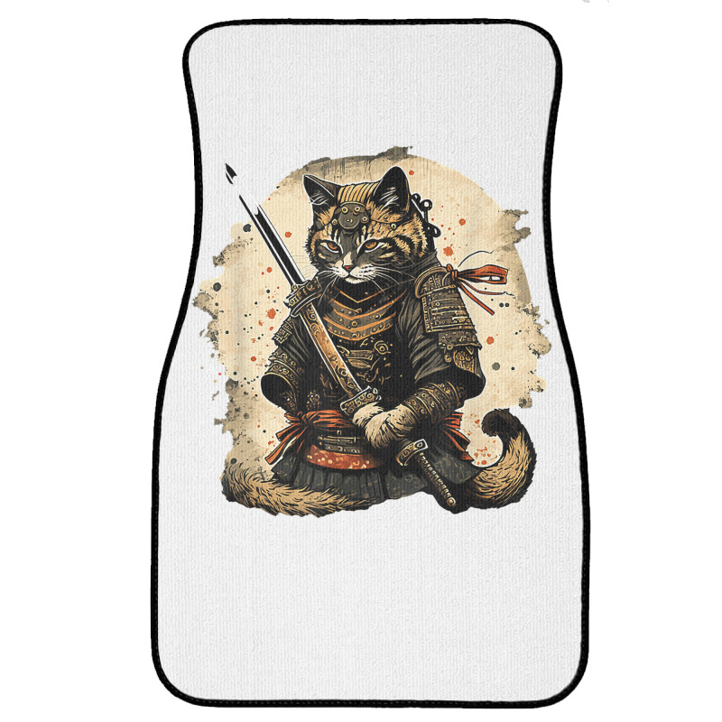 Japanese Cat Samurai Katana Sameowrai Anime T Shir Front Car Mat | Artistshot