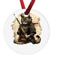 Japanese Cat Samurai Katana Sameowrai Anime T Shir Ornament | Artistshot