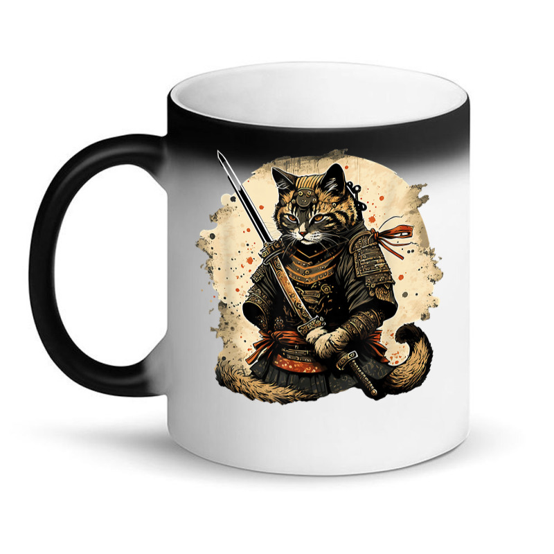 Japanese Cat Samurai Katana Sameowrai Anime T Shir Magic Mug | Artistshot