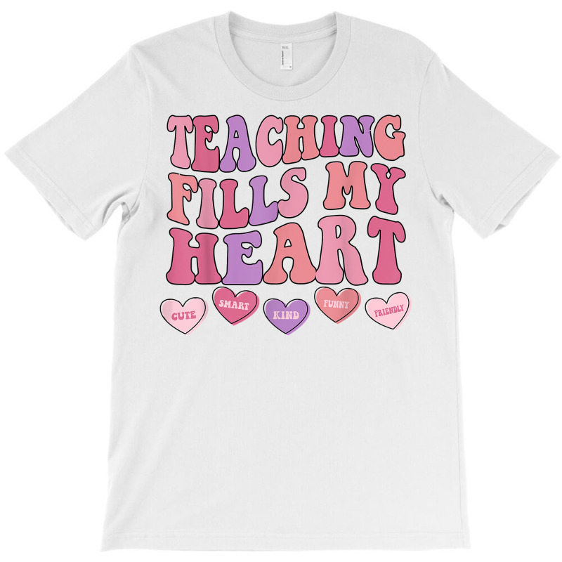 Teaching Fills My Heart Retro Groovy Teacher Valen T-shirt | Artistshot