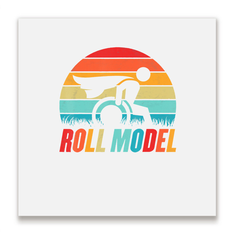 Amputee   Roll Model Retro Vintage Wheelchair Ampu Metal Print Square | Artistshot