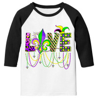 Love Mardi Gras Beads For Women Funny Carnival Par Youth 3/4 Sleeve | Artistshot