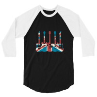 Guitar Player Vintage Guitar Great Britain Flag Bi 3/4 Sleeve Shirt | Artistshot