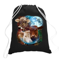 3 Moon Cow Funny Livestock Cattle Animal Lovers Ar Drawstring Bags | Artistshot