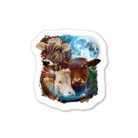 3 Moon Cow Funny Livestock Cattle Animal Lovers Ar Sticker | Artistshot