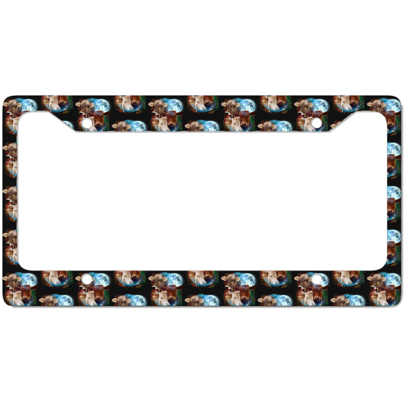 3 Moon Cow Funny Livestock Cattle Animal Lovers Ar License Plate Frame | Artistshot