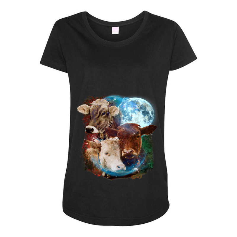 3 Moon Cow Funny Livestock Cattle Animal Lovers Ar Maternity Scoop Neck T-shirt by AURRADILLARD | Artistshot