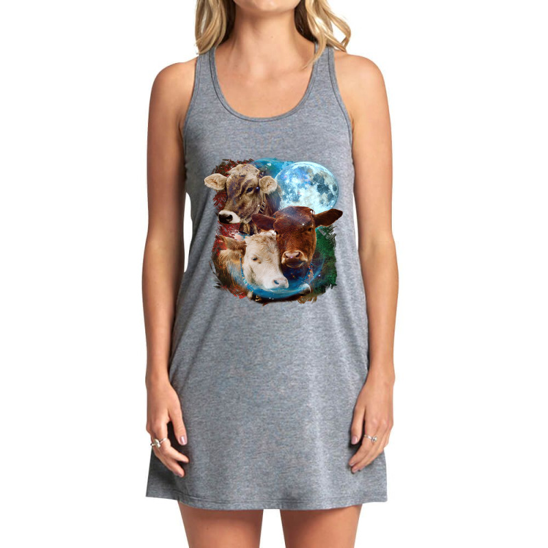 3 Moon Cow Funny Livestock Cattle Animal Lovers Ar Tank Dress by AURRADILLARD | Artistshot