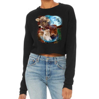 3 Moon Cow Funny Livestock Cattle Animal Lovers Ar Cropped Sweater | Artistshot