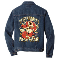 Chinese Vietnamese New Year 12 Zodiacs Dragon Danc Men Denim Jacket | Artistshot