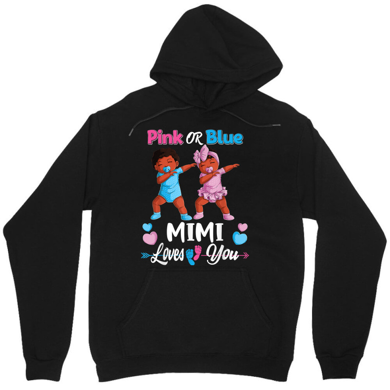 Pink Or Blue Mimi Loves You Black Baby Gender Reve Unisex Hoodie by yucalsye | Artistshot