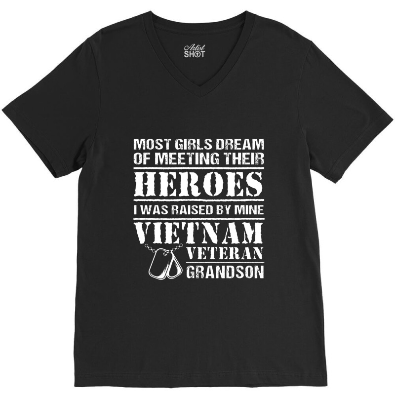 Vietnam Veteran Grandson V-neck Tee | Artistshot