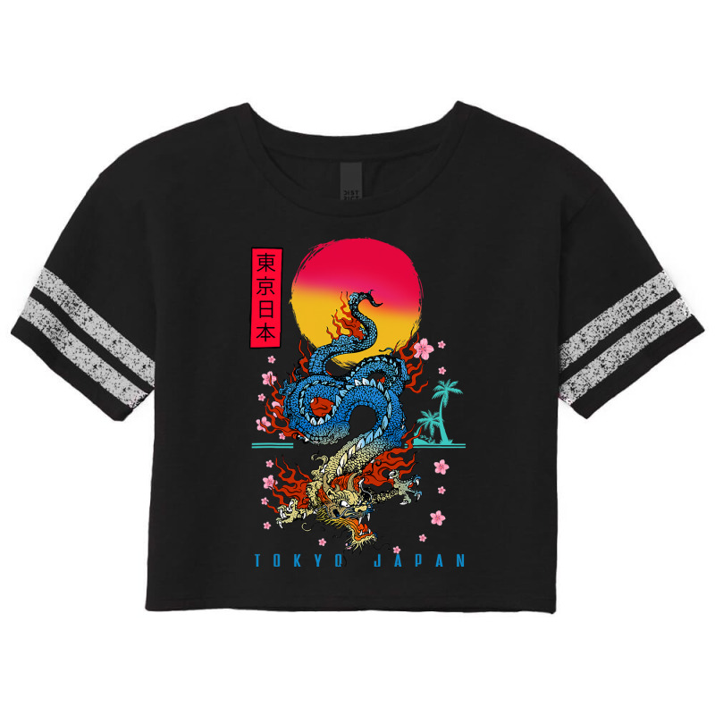 Japanese Tokyo Dragon Asian Retro 80’s Style 2 Scorecard Crop Tee by kerrmanthez | Artistshot