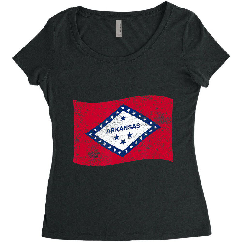 Arkansas Waving State Flag â€“Â ar Arkansan Women's Triblend Scoop T-shirt by imelde | Artistshot