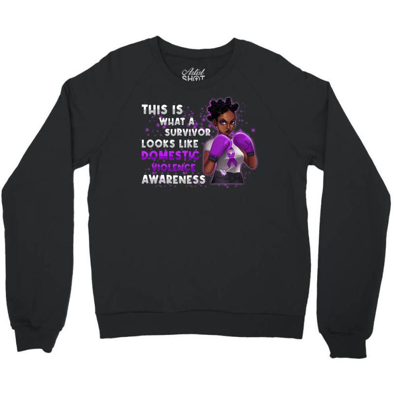 Womens Survivor Domestic Violence Awareness Purple Crewneck Sweatshirt | Artistshot