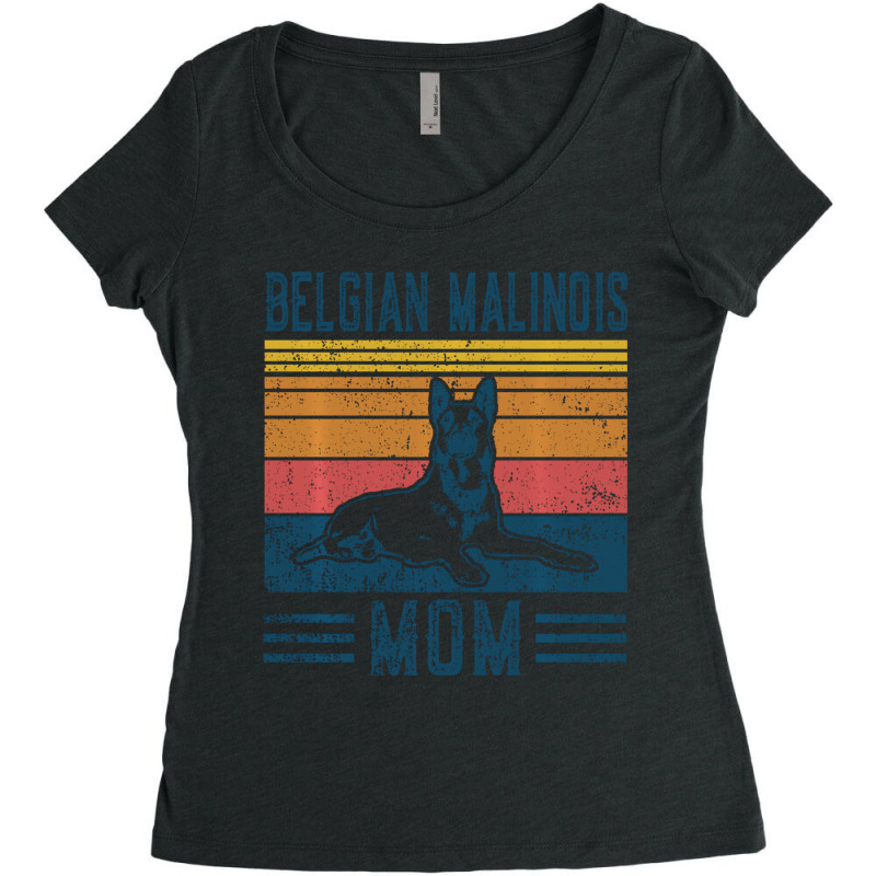 Dog Belgian Malinois Mom   Vintage Belgian Malinoi Women's Triblend Scoop T-shirt by arainro | Artistshot