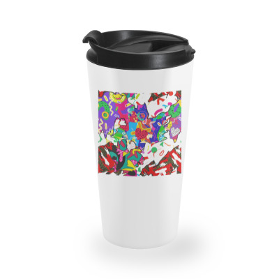 Copy Of Abstract Tropical Floral Seamless Funny Style Pattern With Pal Travel Mug Designed By Tita2