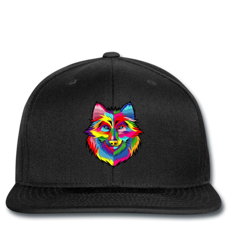 Rainbow Wolf Colorful Wild Animal Dog Lovers Magic Printed hat by Upsunshine | Artistshot