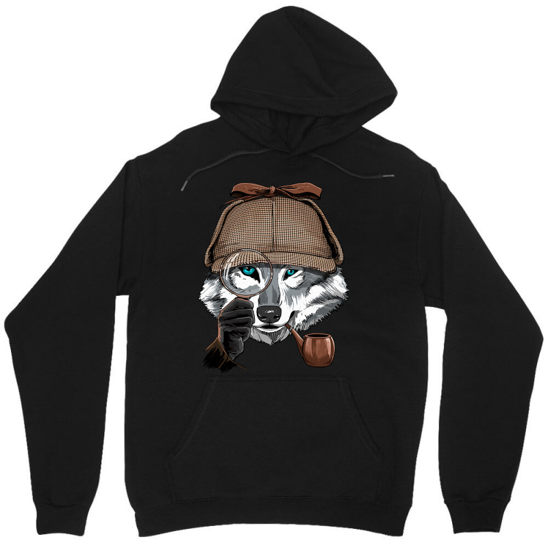 Detective Gray Wolf Spy Investigator Wildlife Wolf Unisex Hoodie by JESSICAMARTINA | Artistshot