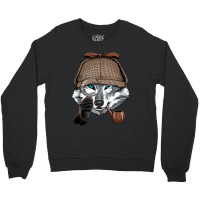 Detective Gray Wolf Spy Investigator Wildlife Wolf Crewneck Sweatshirt | Artistshot