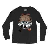 Detective Gray Wolf Spy Investigator Wildlife Wolf Long Sleeve Shirts | Artistshot