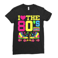 Heart 80s 1980s Fashion Theme Party Outfit Eightie Ladies Fitted T-shirt | Artistshot