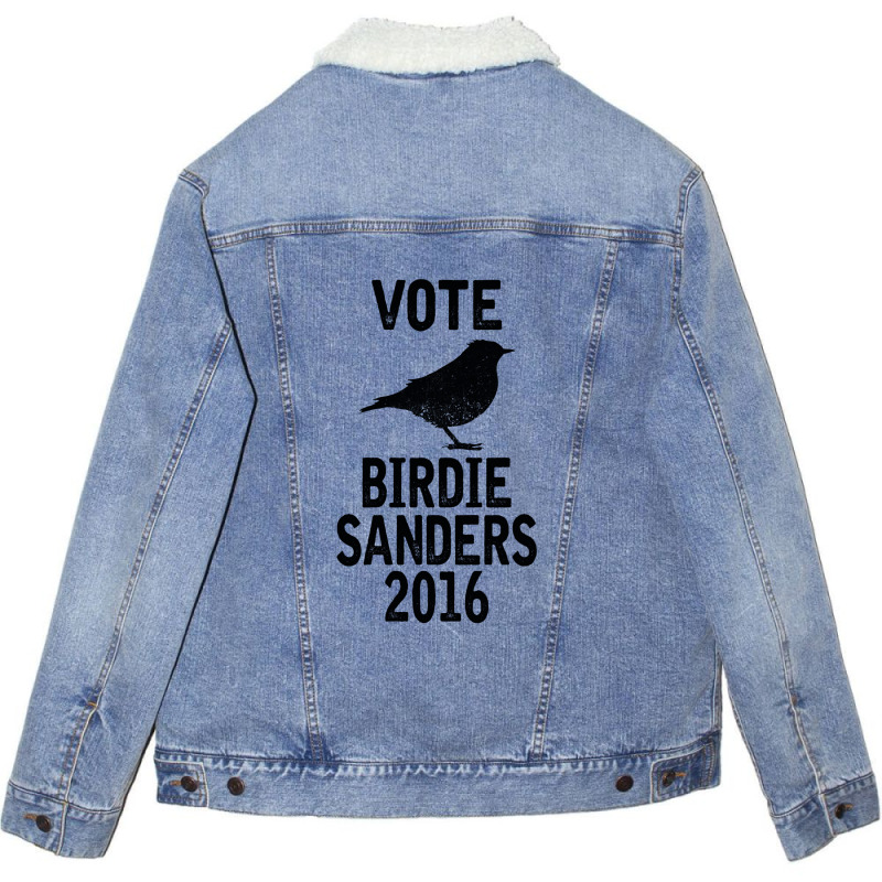 Vote For Birdie Sander Unisex Sherpa-lined Denim Jacket | Artistshot