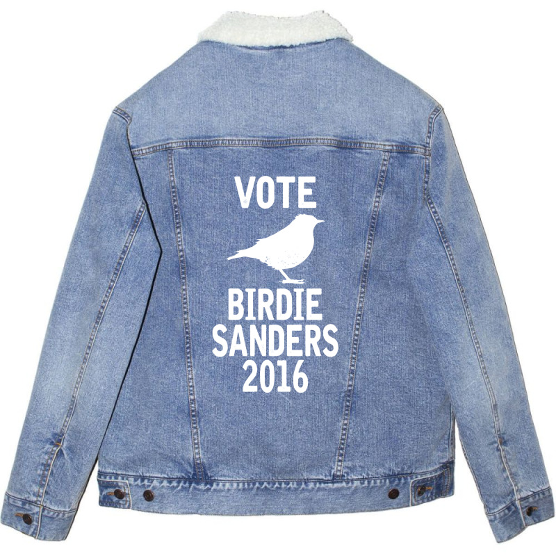 Vote For Birdie Sander Unisex Sherpa-lined Denim Jacket | Artistshot