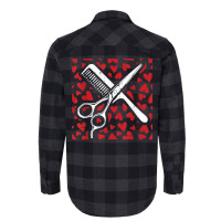 Scissor Comb Hearts Valentines Day Hair Stylist Dr Flannel Shirt | Artistshot