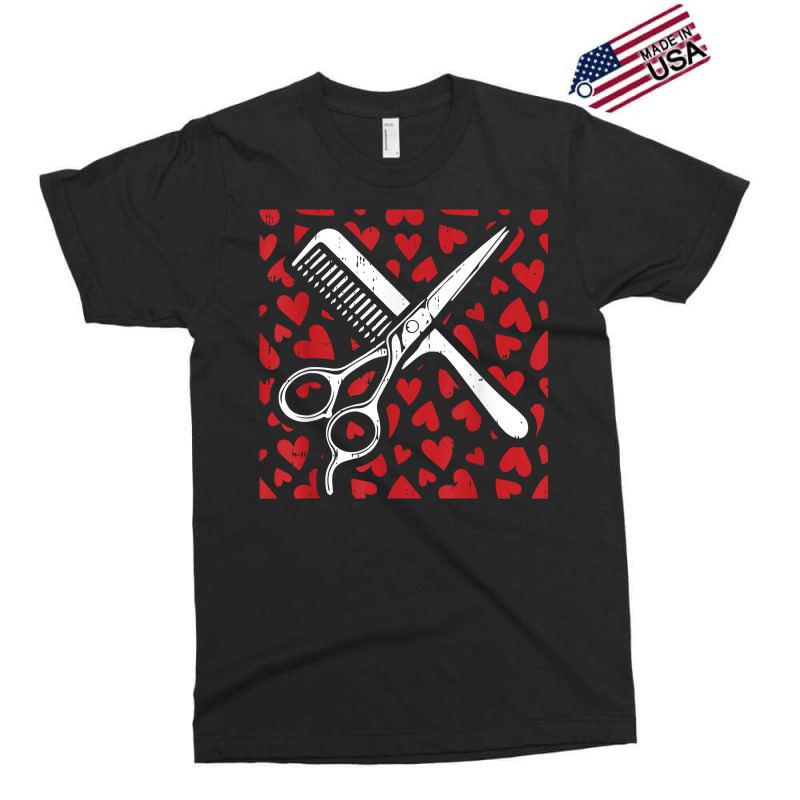 Scissor Comb Hearts Valentines Day Hair Stylist Dr Exclusive T-shirt by hiett | Artistshot