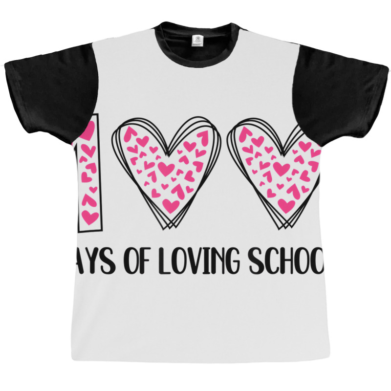 Hearts 100 Days Of Loving School 100th Day Of Scho Graphic T-shirt | Artistshot