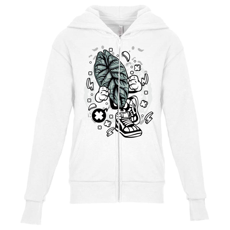 Alocasia Dragon Scale Cartoon Botany Botanist Gard Youth Zipper Hoodie by wafaha | Artistshot