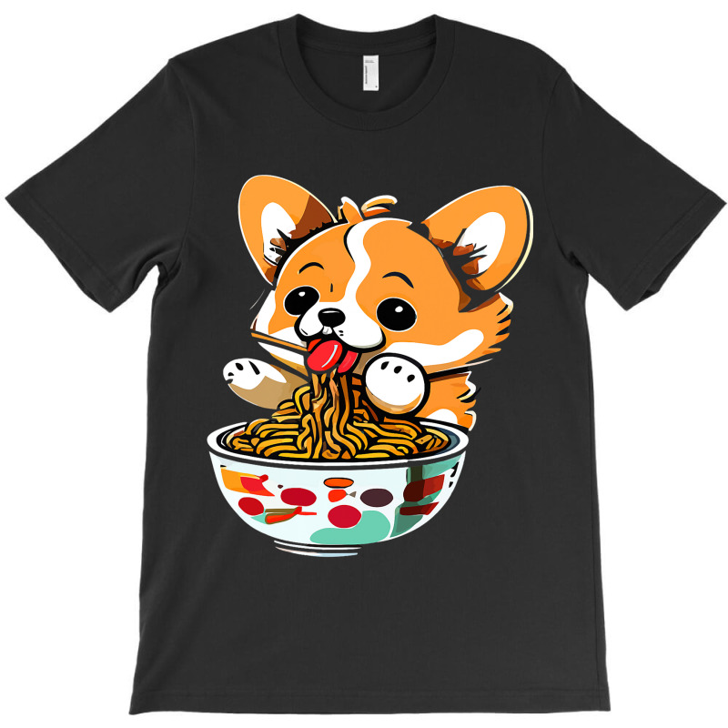 Kawaii Corgi Eating Ramen Dog Lover Manga Anime Ja T-Shirt by SweetCurl | Artistshot