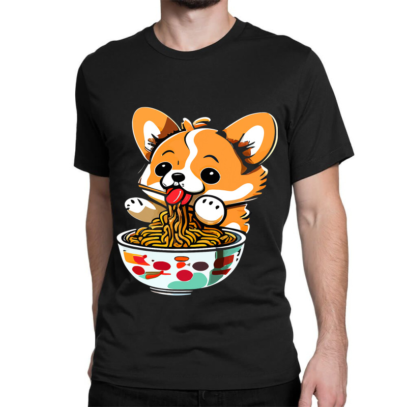 Kawaii Corgi Eating Ramen Dog Lover Manga Anime Ja Classic T-shirt by SweetCurl | Artistshot