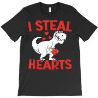 Kids Valentines Day I Steal Hearts Love Trex Dino T-shirt | Artistshot