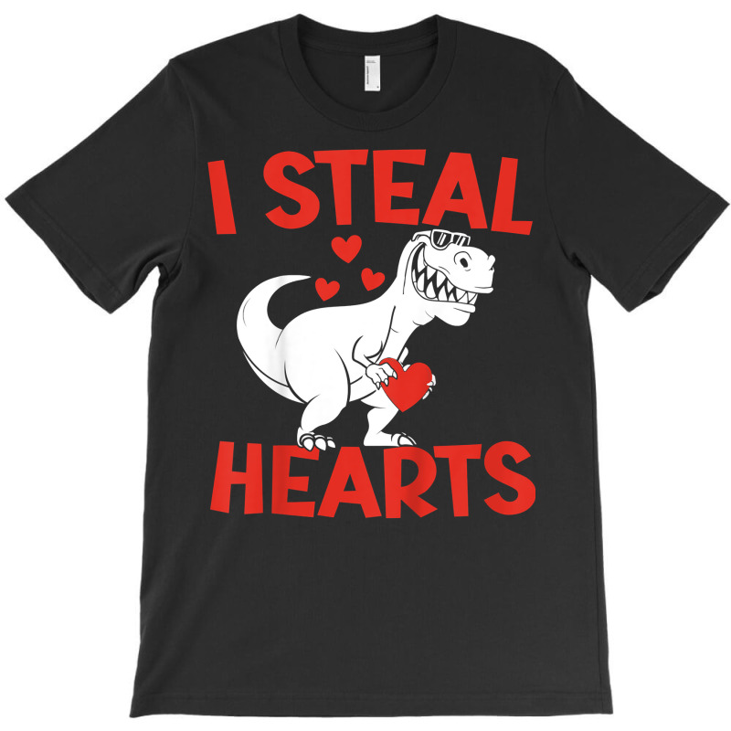 Kids Valentines Day I Steal Hearts Love Trex Dino T-shirt | Artistshot