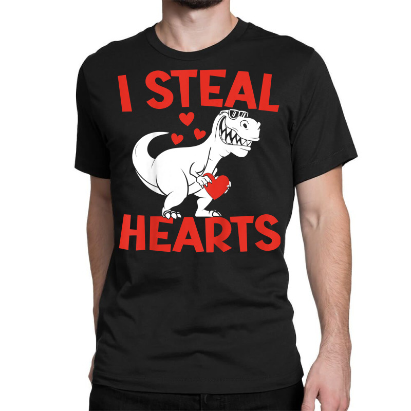 Kids Valentines Day I Steal Hearts Love Trex Dino Classic T-shirt | Artistshot