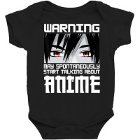 Warning May Spontaneously Start Talking About Anim Baby Bodysuit | Artistshot