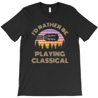 I'd Rather Be Playing Guitar Classical Guitar Head T-shirt | Artistshot