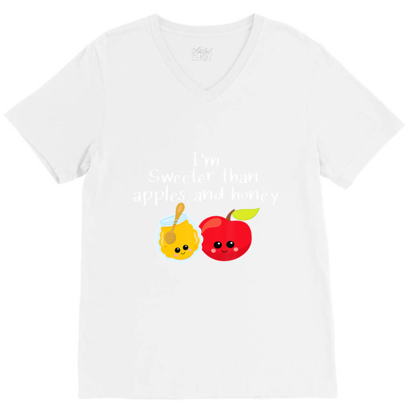 Rosh Hashanah Apples And Honey Shana Tova Jewish N V-neck Tee | Artistshot