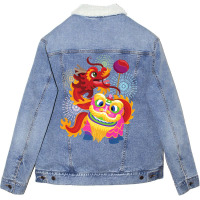 Happy Chinese New Year 2023 Lion Dragon Dance Luna Unisex Sherpa-lined Denim Jacket | Artistshot