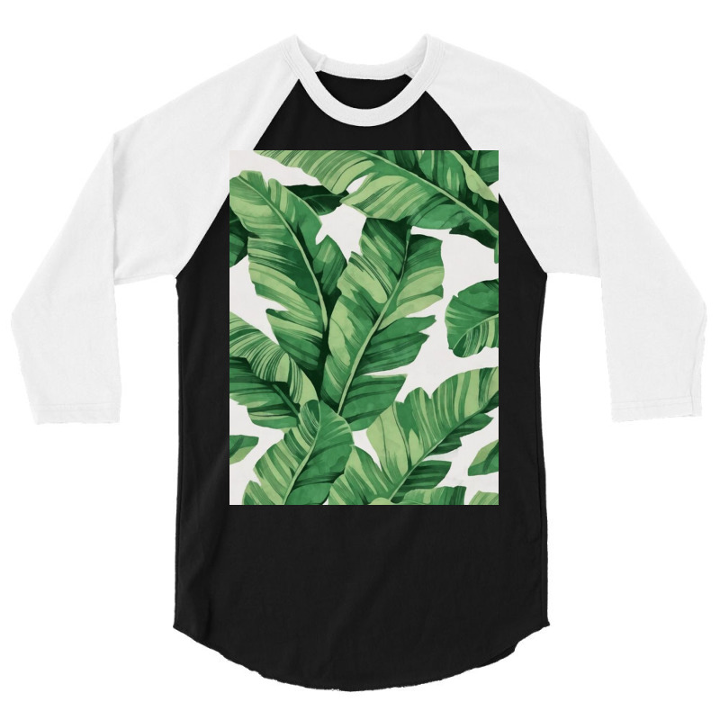 Tropical Banana Leaves 3/4 Sleeve Shirt by michaelmu | Artistshot