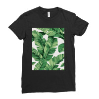 Tropical Banana Leaves Ladies Fitted T-shirt | Artistshot